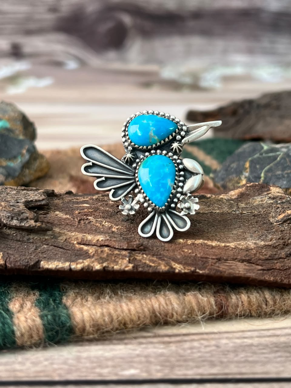 Handmade Sterling Silver Hardy Pit Adjustable Ring Signed Nizhoni