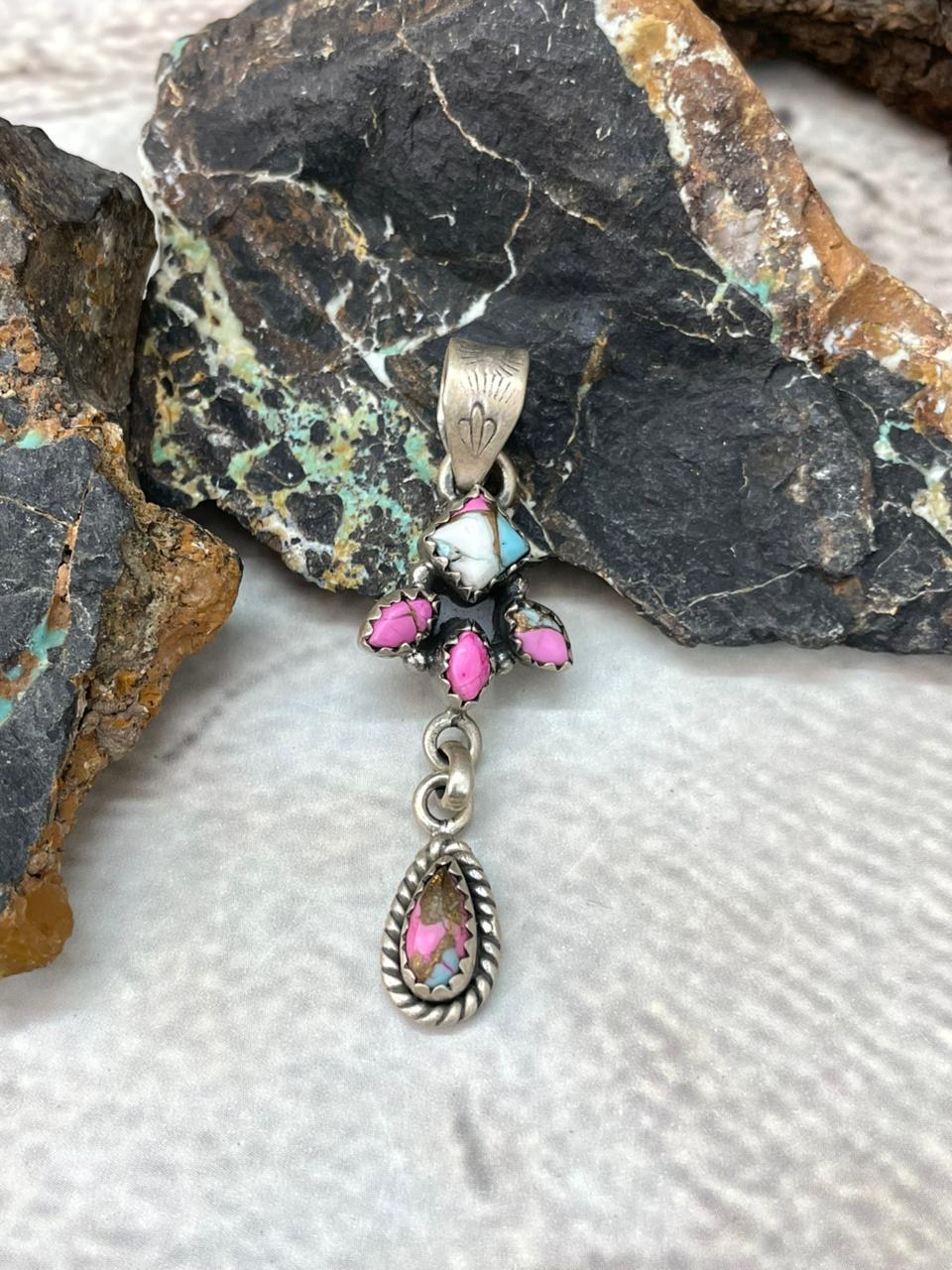 Handmade Sterling Silver Cotton Candy Pendant "Signed Nizhoni"