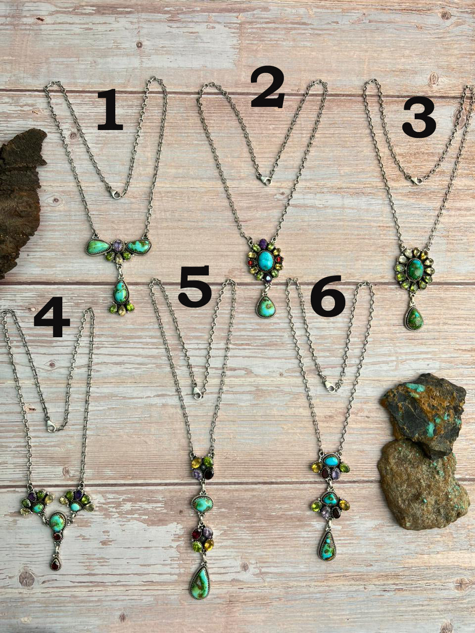 Handmade Sterling Silver Sonoran with Cut Stone Necklace "Signed Nizhoni"