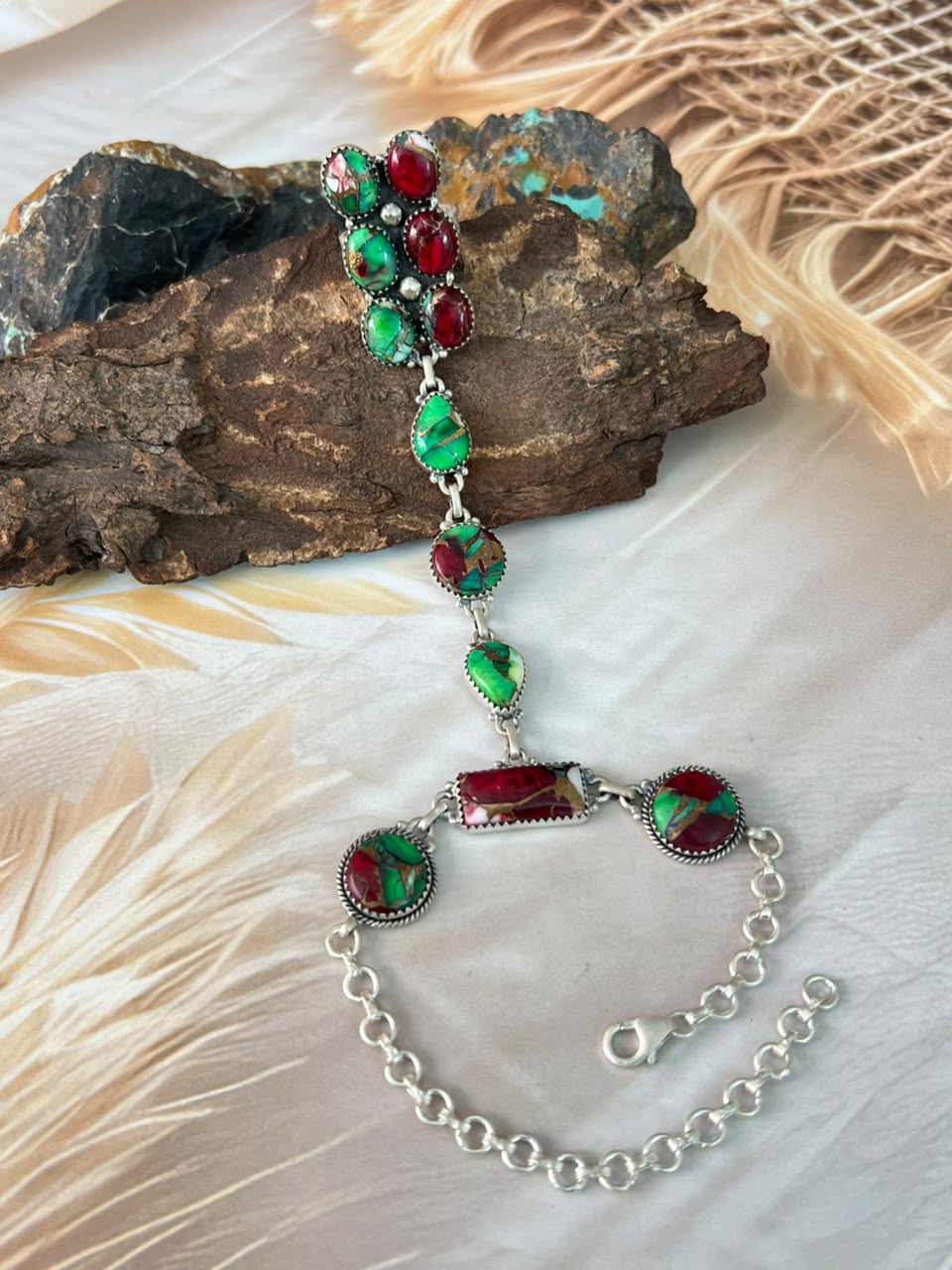 Handmade Sterling Silver Christmas Dahlia Collection: Hand Harness Signed Nizhoni