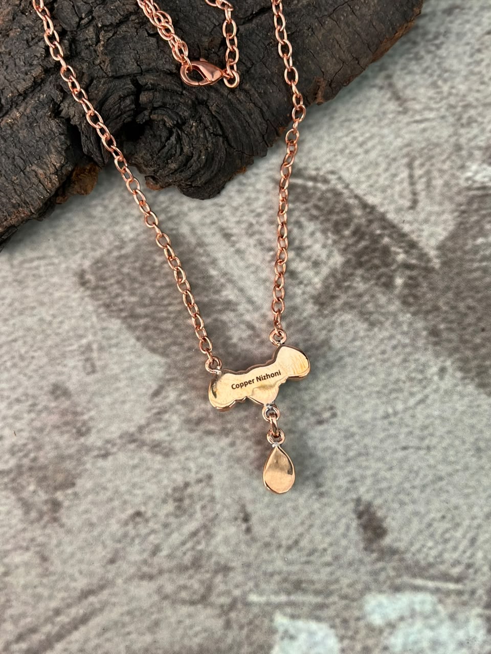Handmade Paloma Turquoise Copper Collection: Necklace Signed Nizhoni