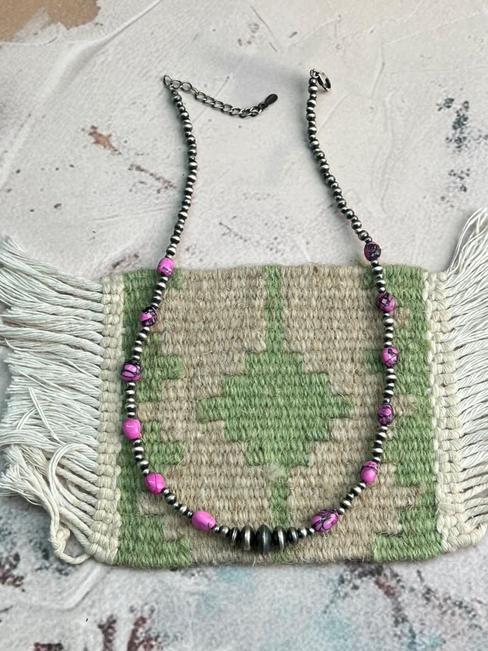 Handmade Sterling Silver Beaded Cherry Blossom Necklace