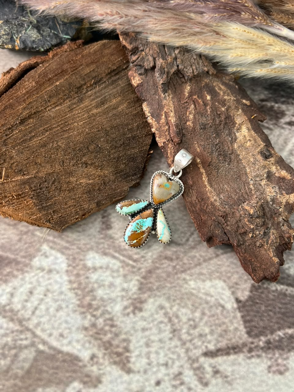 Handmade Sterling Silver Royston Turquoise Pendant Signed Nizhoni