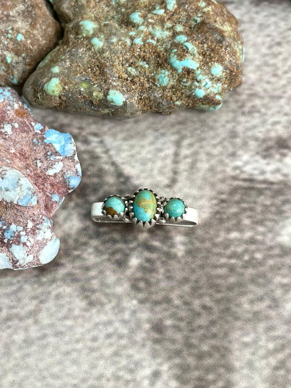 Handmade Sterling Silver Kingman Turquoise Watch Charms with Signed Nizhoni