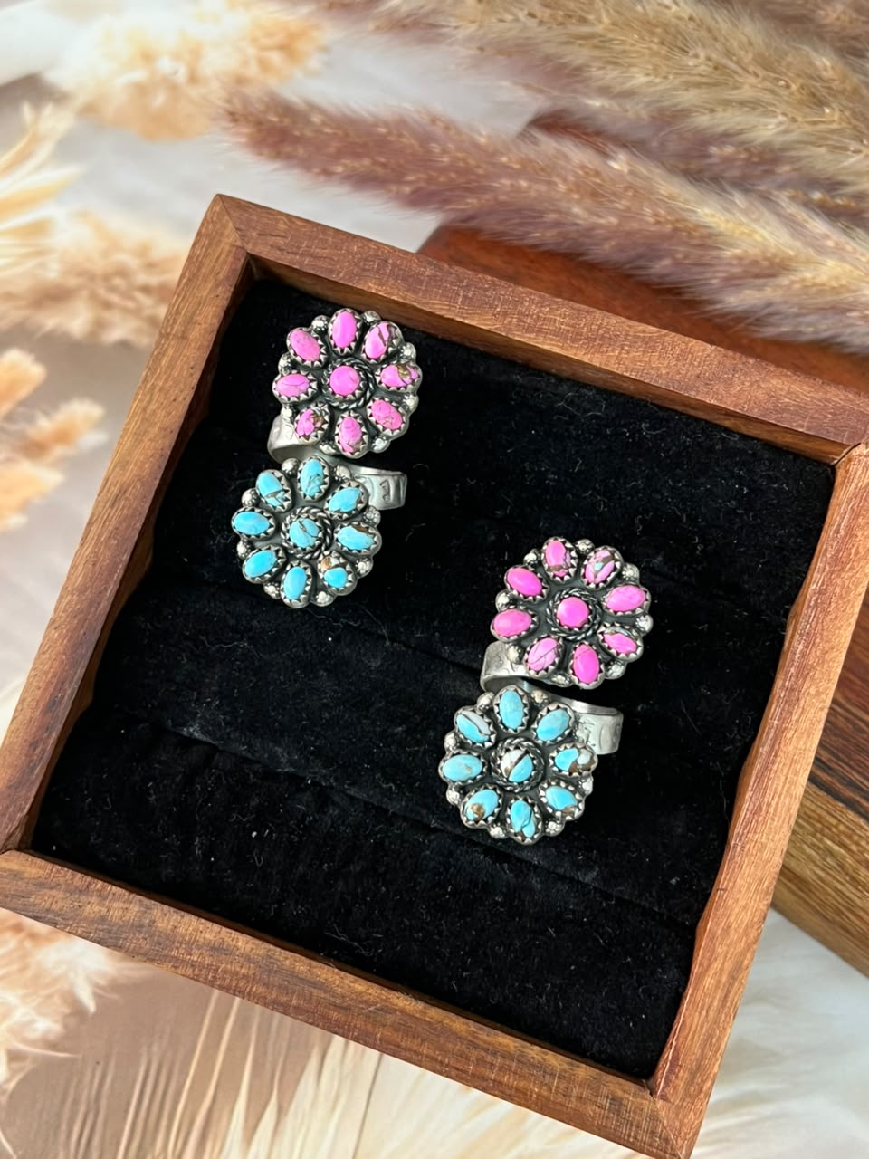 Handmade Sterling Silver Cotton Candy Adjustable Ring Signed Nizhoni (4)