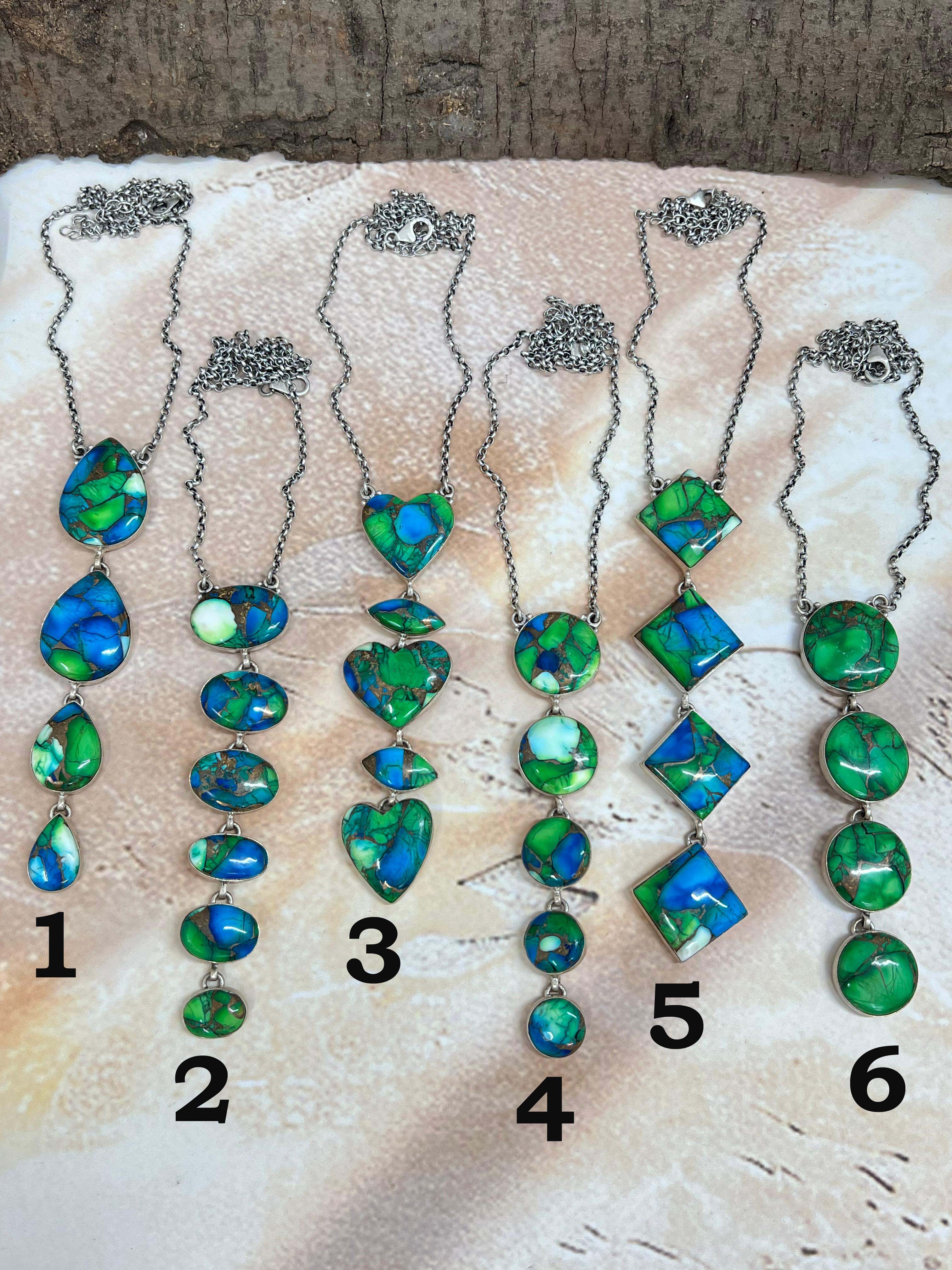 Handmade Sterling Silver Peacock Dahlia Necklace with Signed Nizhoni