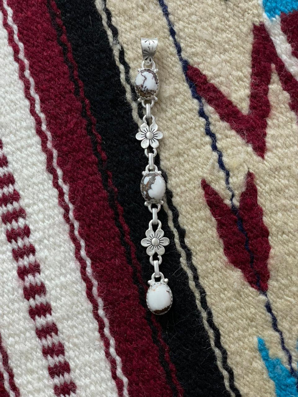 Handmade Sterling Silver Wildhorse Magnesite Pendant "Signed Nizhoni"