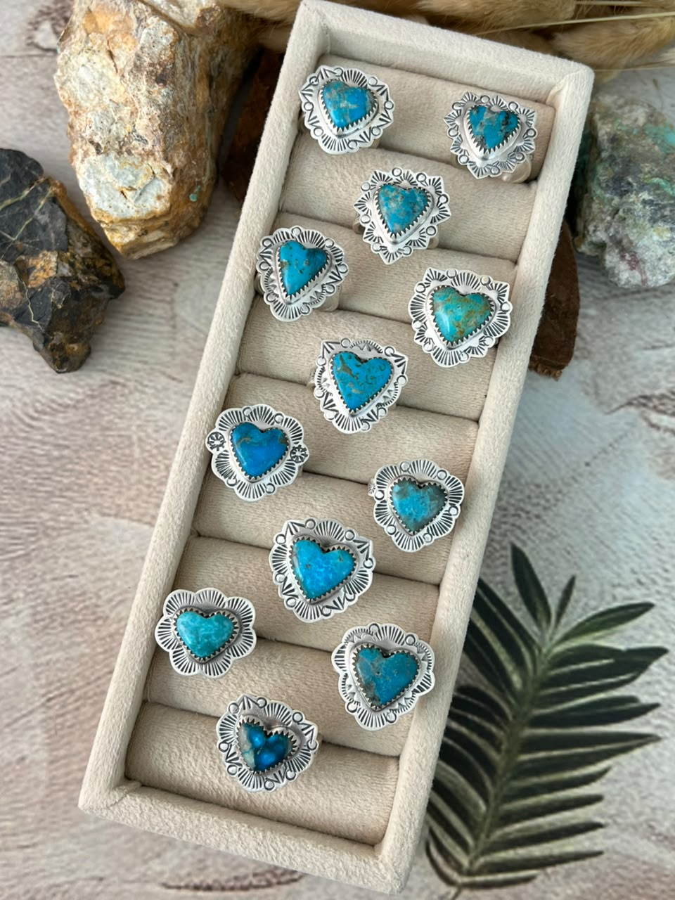 Handmade Sterling Silver Ithaca Peak Turquoise Heart Adjustable Ring Signed Nizhoni (4)