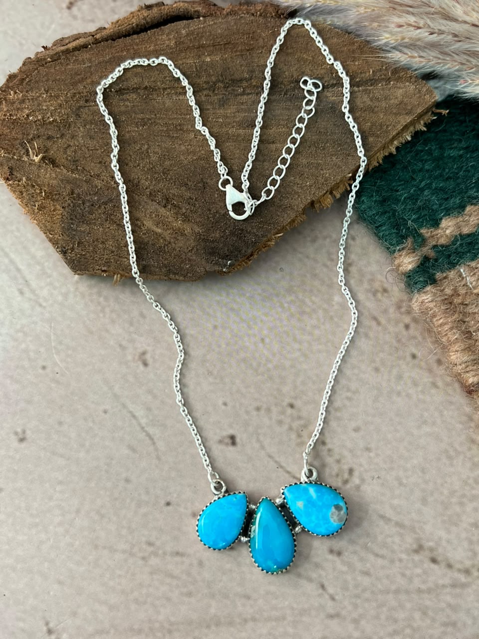 Handmade Sterling Silver Hardy Pit Collection: Necklace Signed Nizhoni