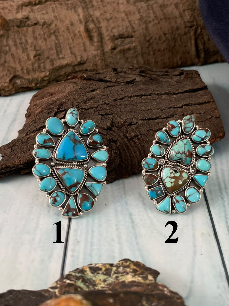 Handmade Sterling Silver Egyptian Turquoise Collection: Adjustable Ring Signed Nizhoni