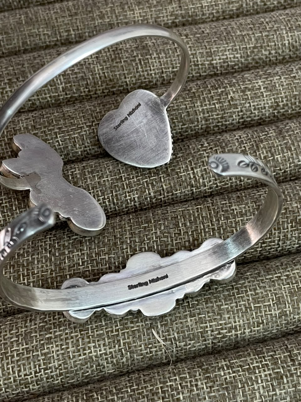 Handmade Sterling Silver Manassa Turquoise Cuff Bracelet Signed Nizhoni