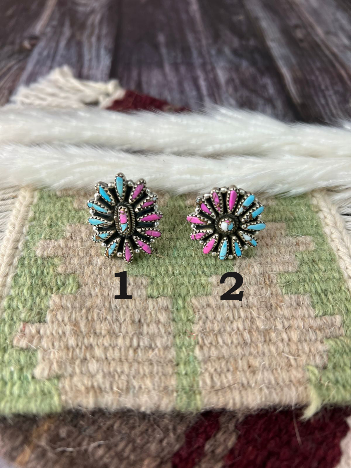 Handmade Sterling Silver Cotton Candy Adjustable Ring "Signed Nizhoni"