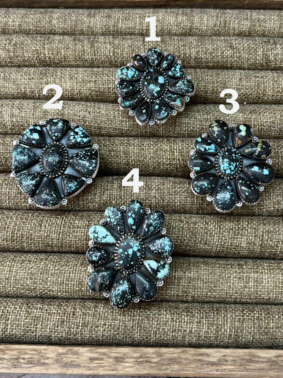 Handmade Sterling Silver Lander Turquoise Adjustable Ring With Signed Nizhoni