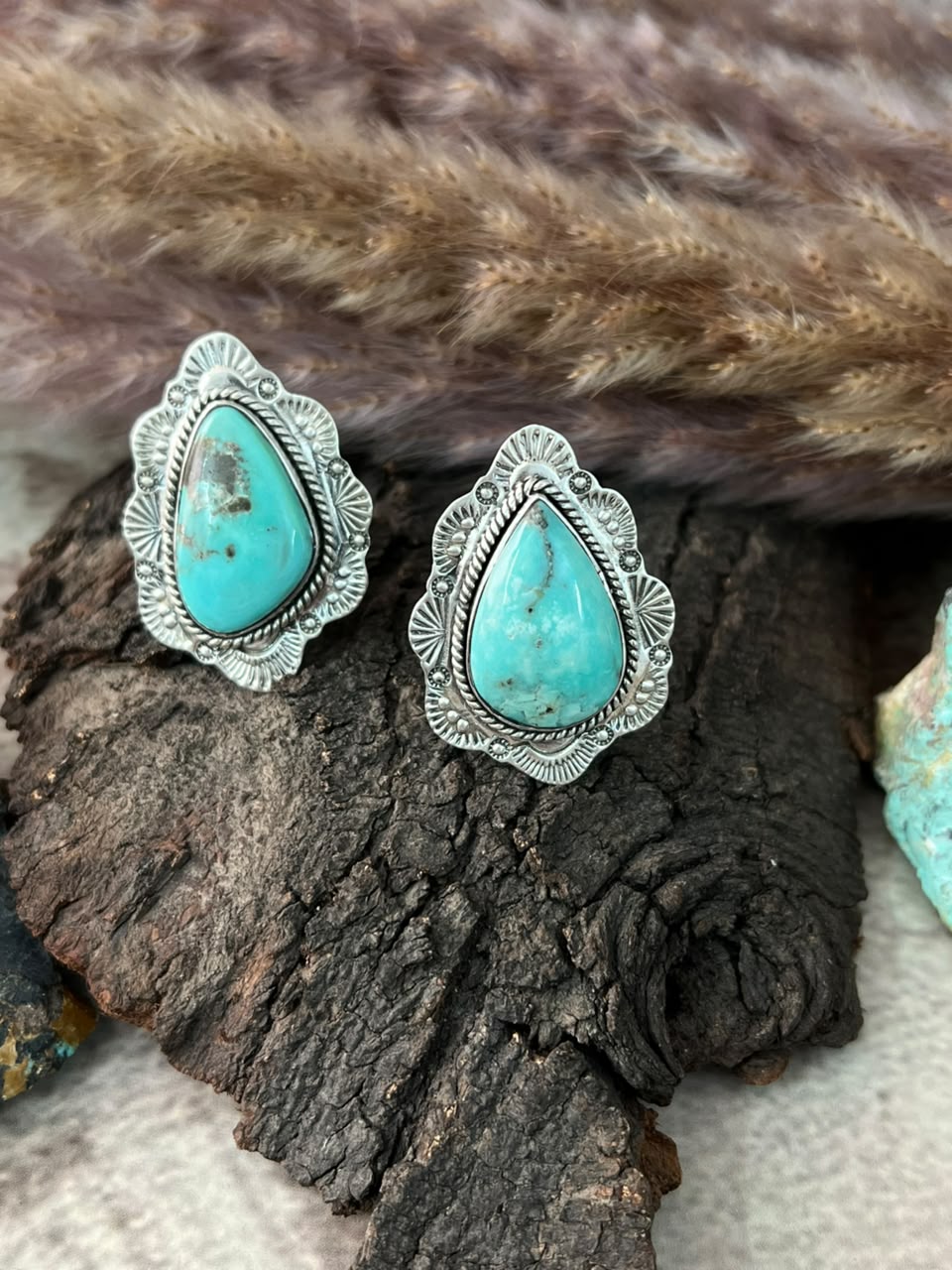 Handmade Sterling Silver Campitos Turquoise Collection: Adjustable Ring Signed Nizhoni