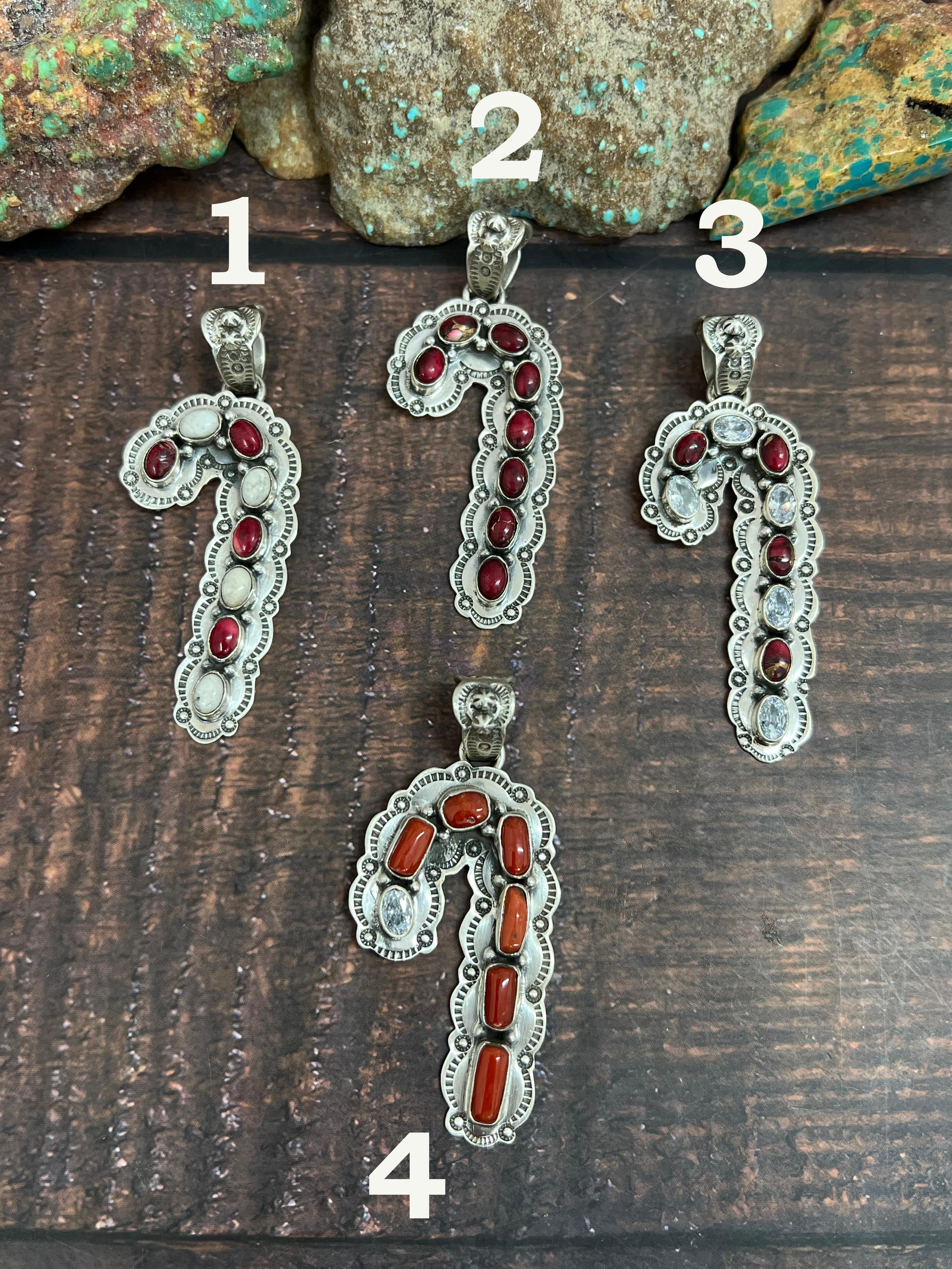 Handmade Sterling Silver Dahlia Rose, White Buffalo, Coral Pendant, Signed Nizhoni