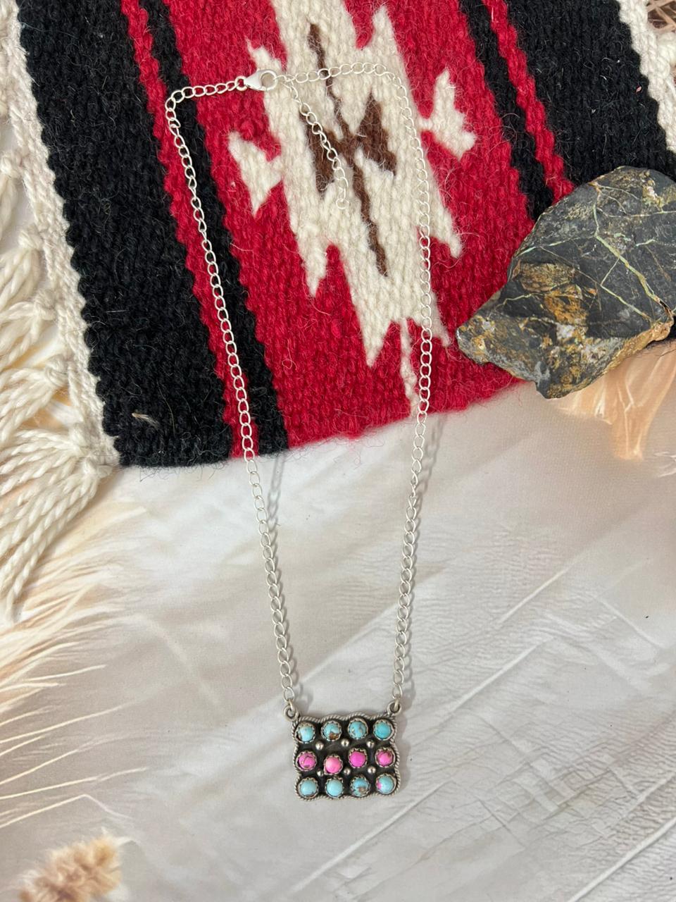 Handmade Sterling Silver Cotton Candy Necklace "Signed Nizhoni"