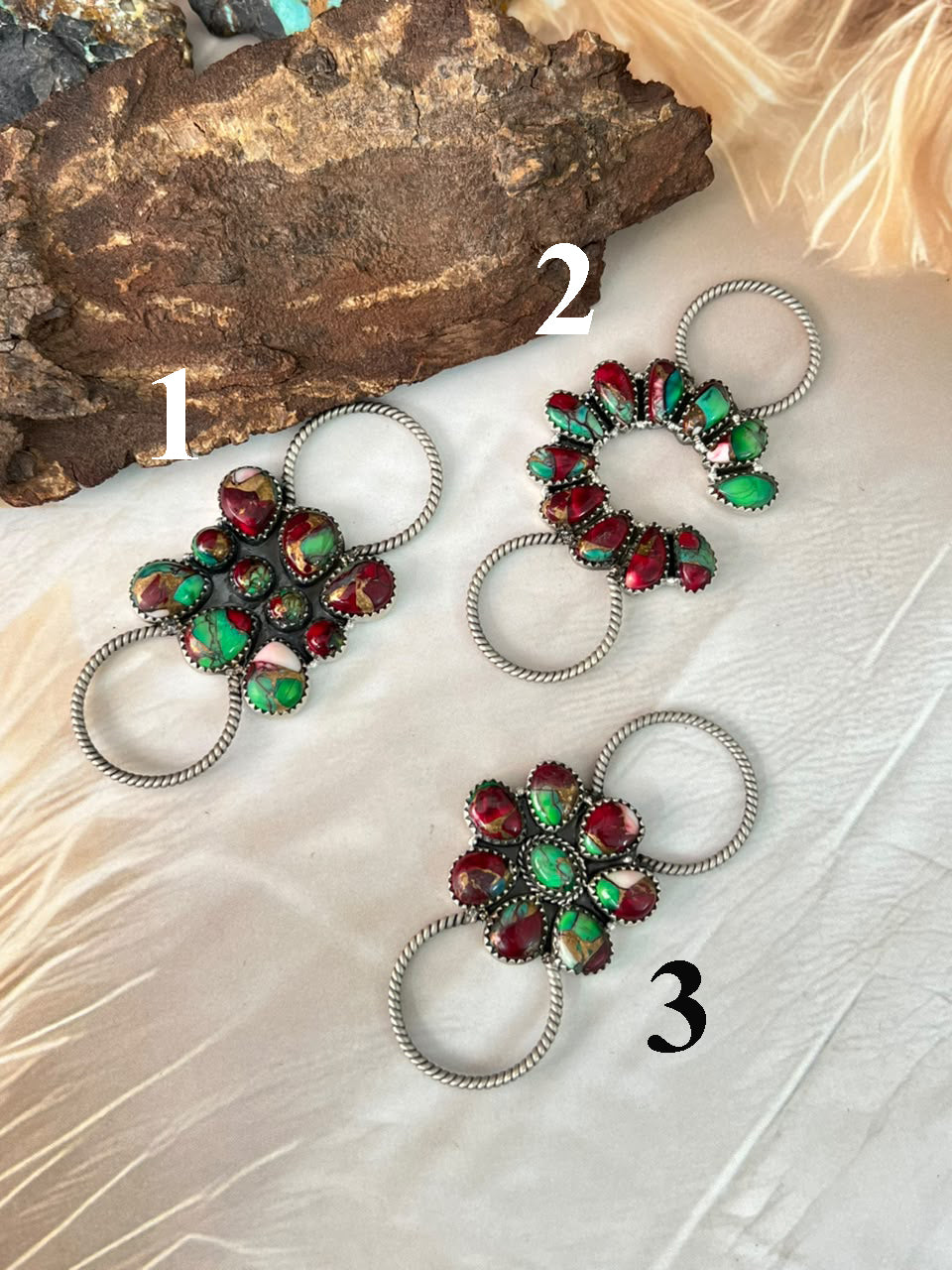 Handmade Sterling Silver Christmas Dahlia Collection: Scarf Charm Signed Nizhoni