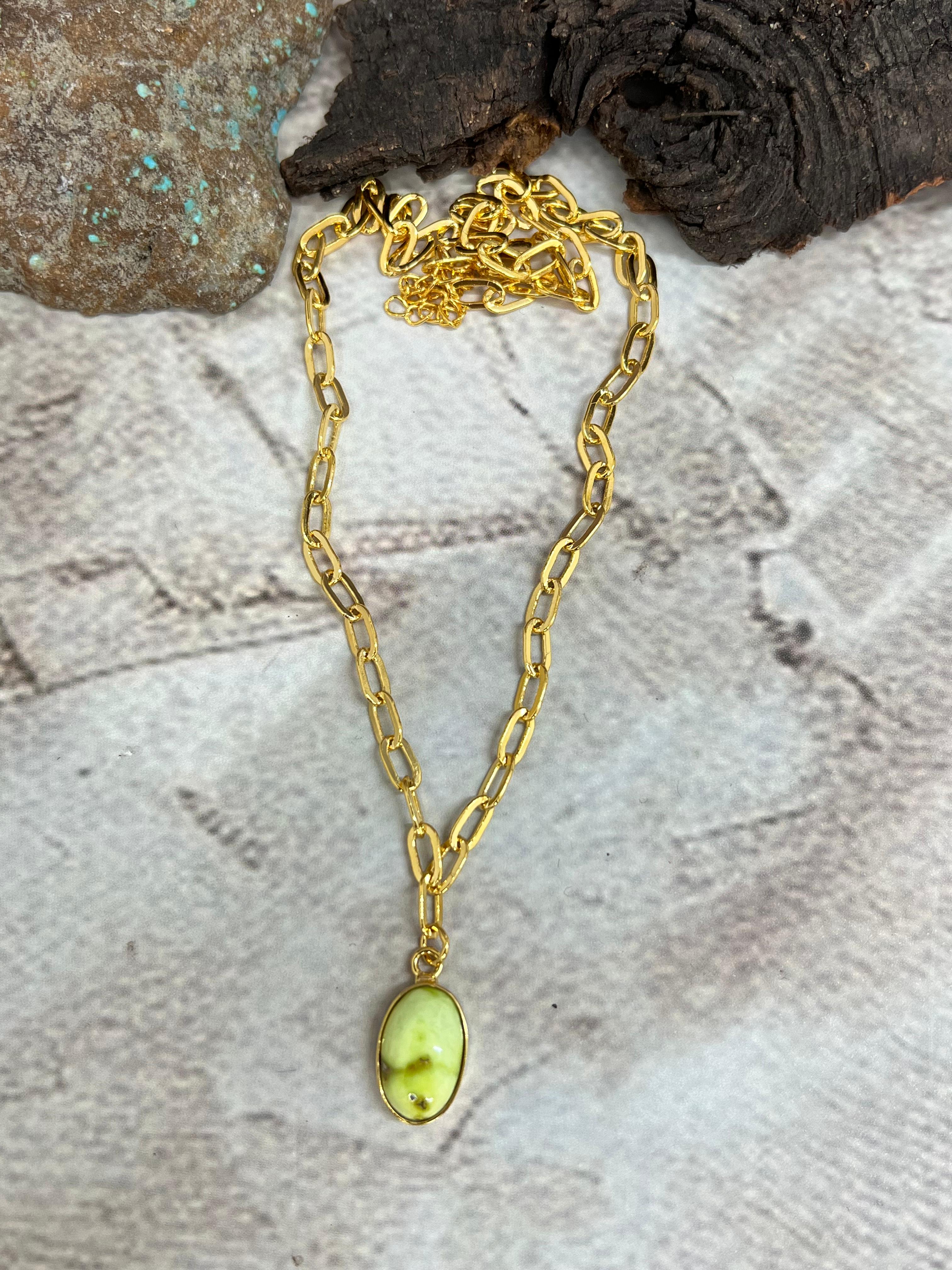 “The Golden Collection” Handmade Natural Palomino Turquoise Necklace