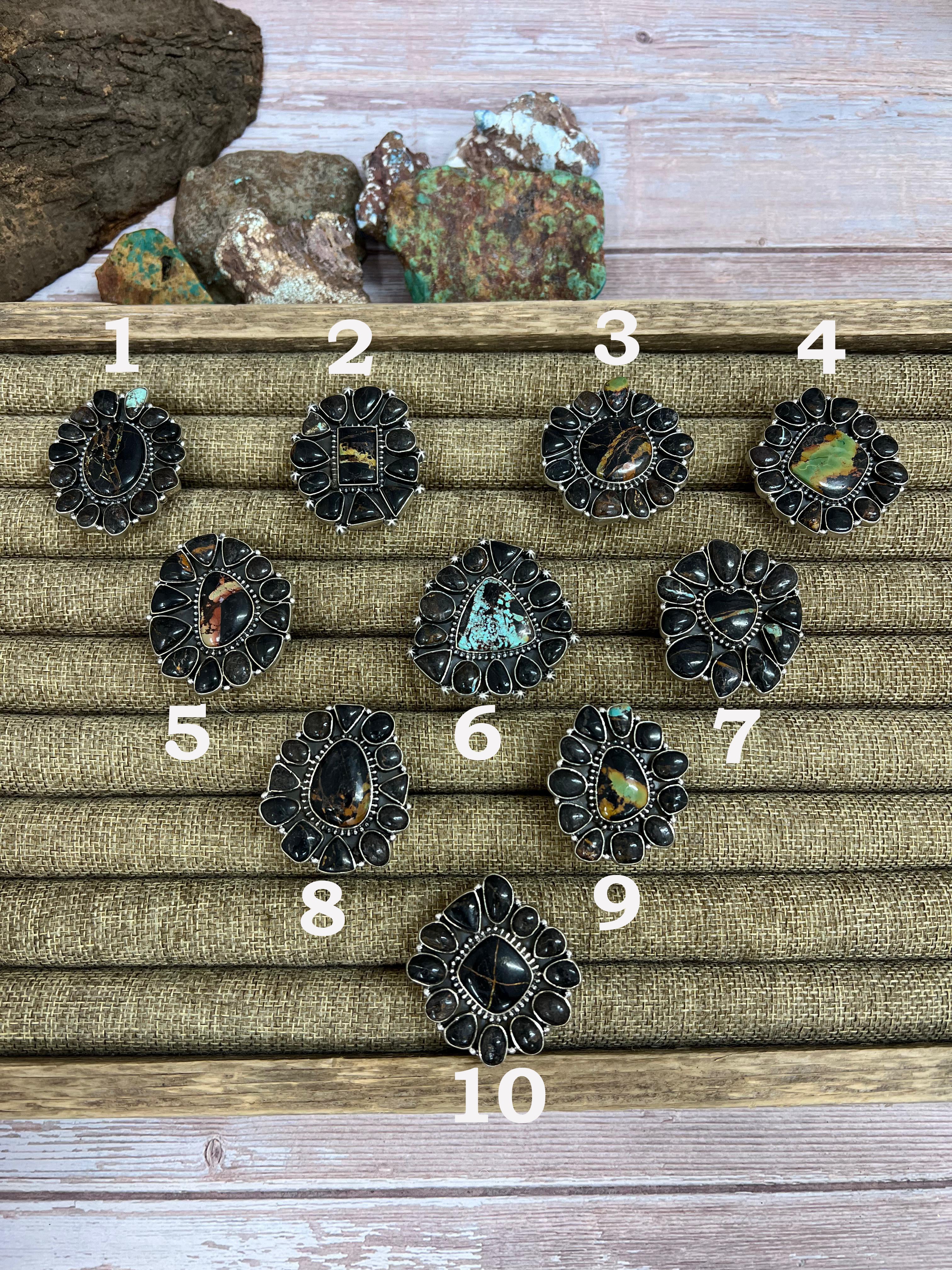 Handmade Sterling Silver Black Jack Adjustable Ring with Signed Nizhoni (2)