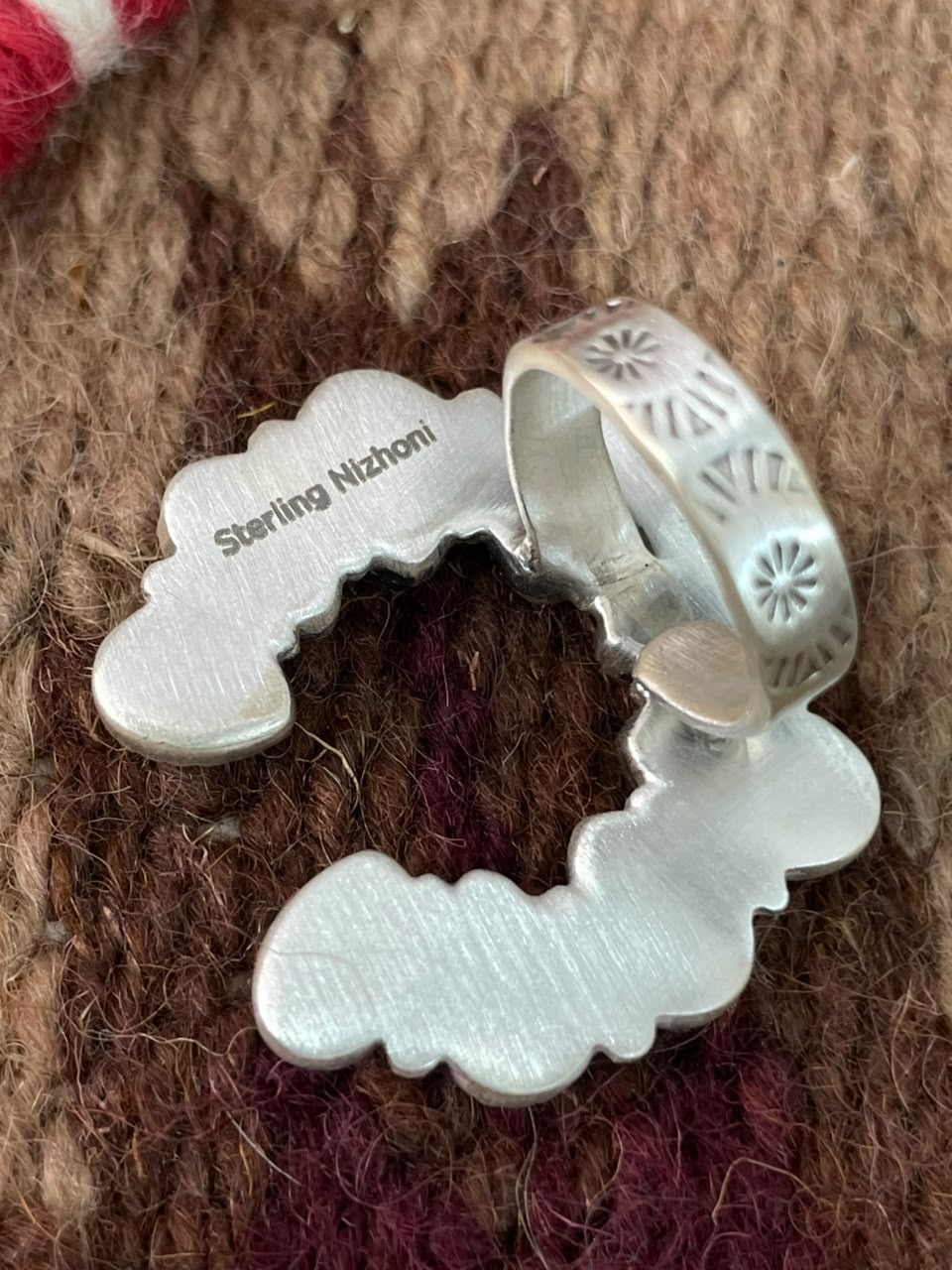 Handmade Sterling Silver Palomino Turquoise Naja Adjustable Ring Signed Nizhoni