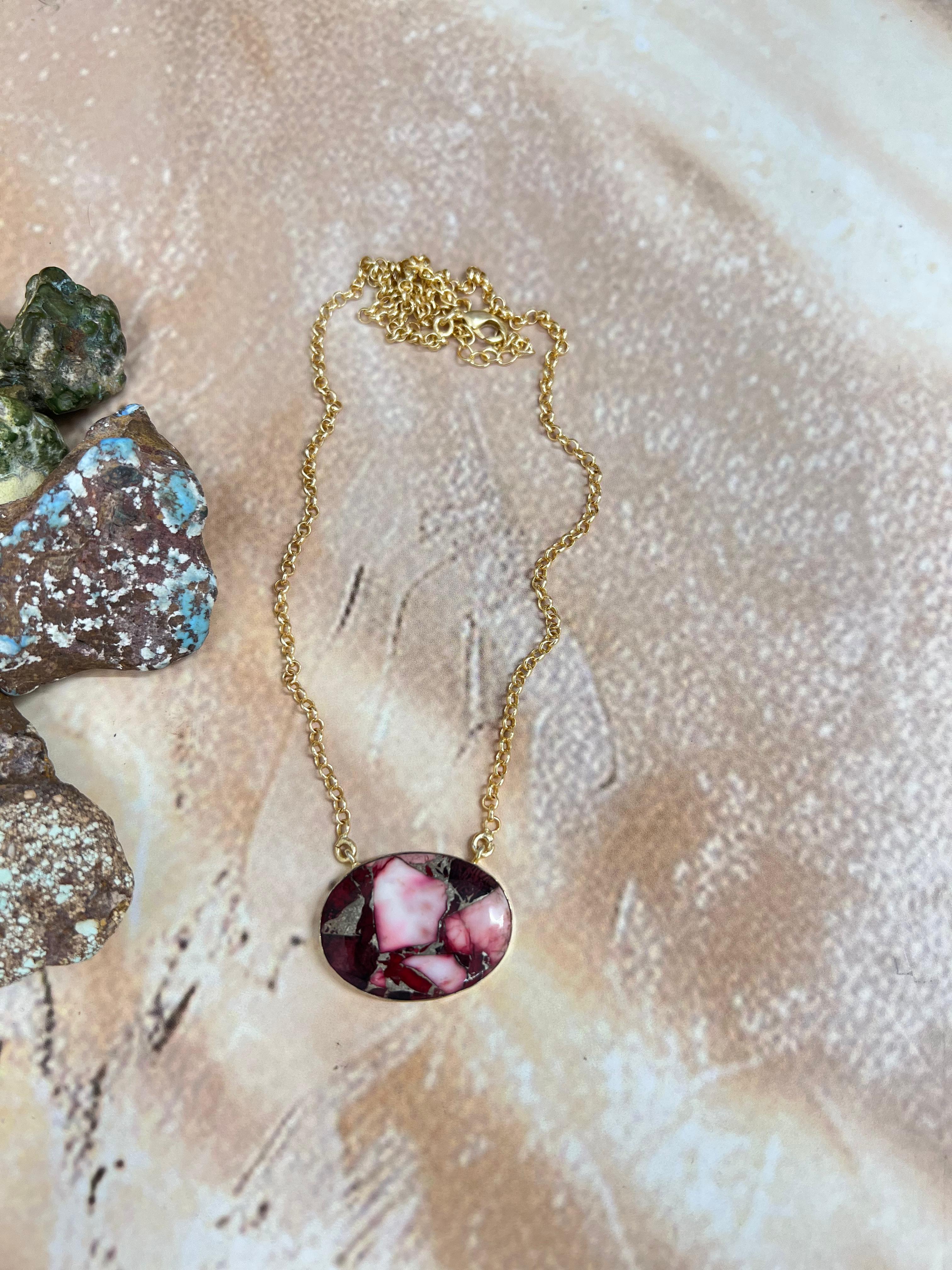 “The Golden Collection” Natural Dahlia Rose Single Stone Necklace