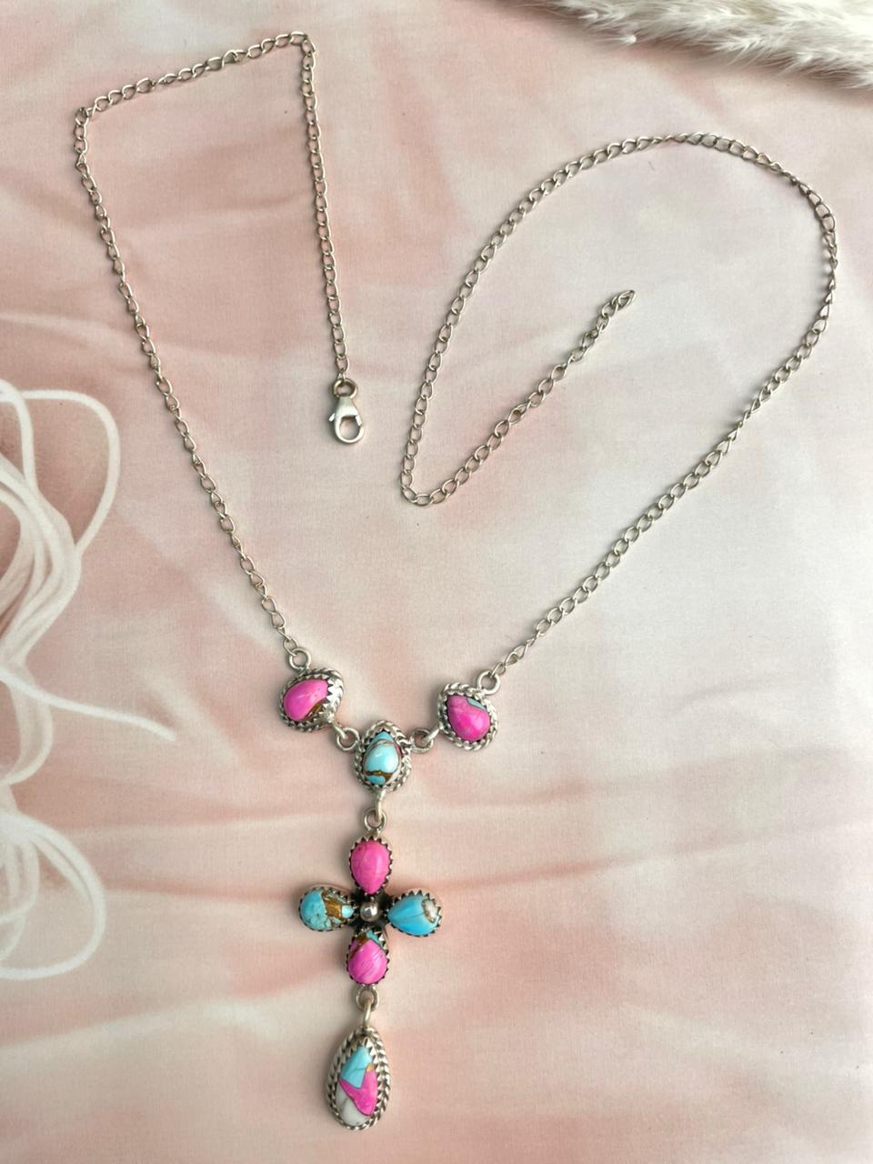 Handmade Sterling Silver Cotton Candy Necklace "Signed Nizhoni"