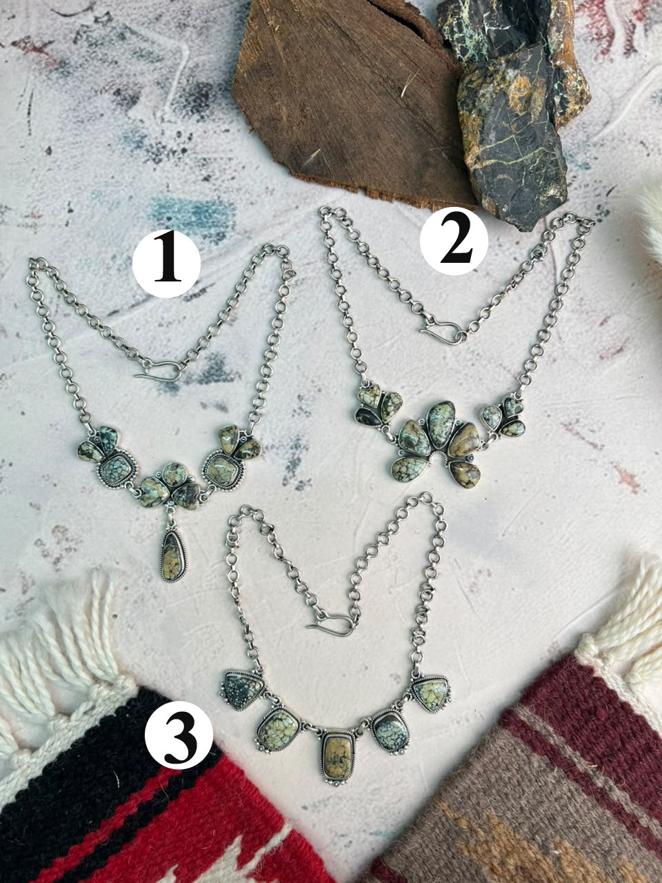 Handmade Sterling Silver Colina Verde Variscite Collection: Choker Necklace Signed Nizhoni