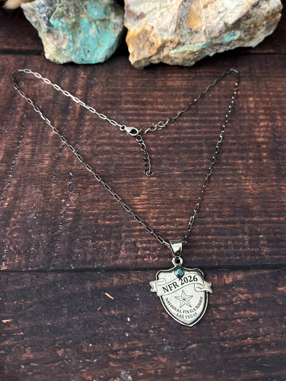 Handmade Sterling Silver Kingman Turquoise NFR Collection: Necklace Signed Nizhoni