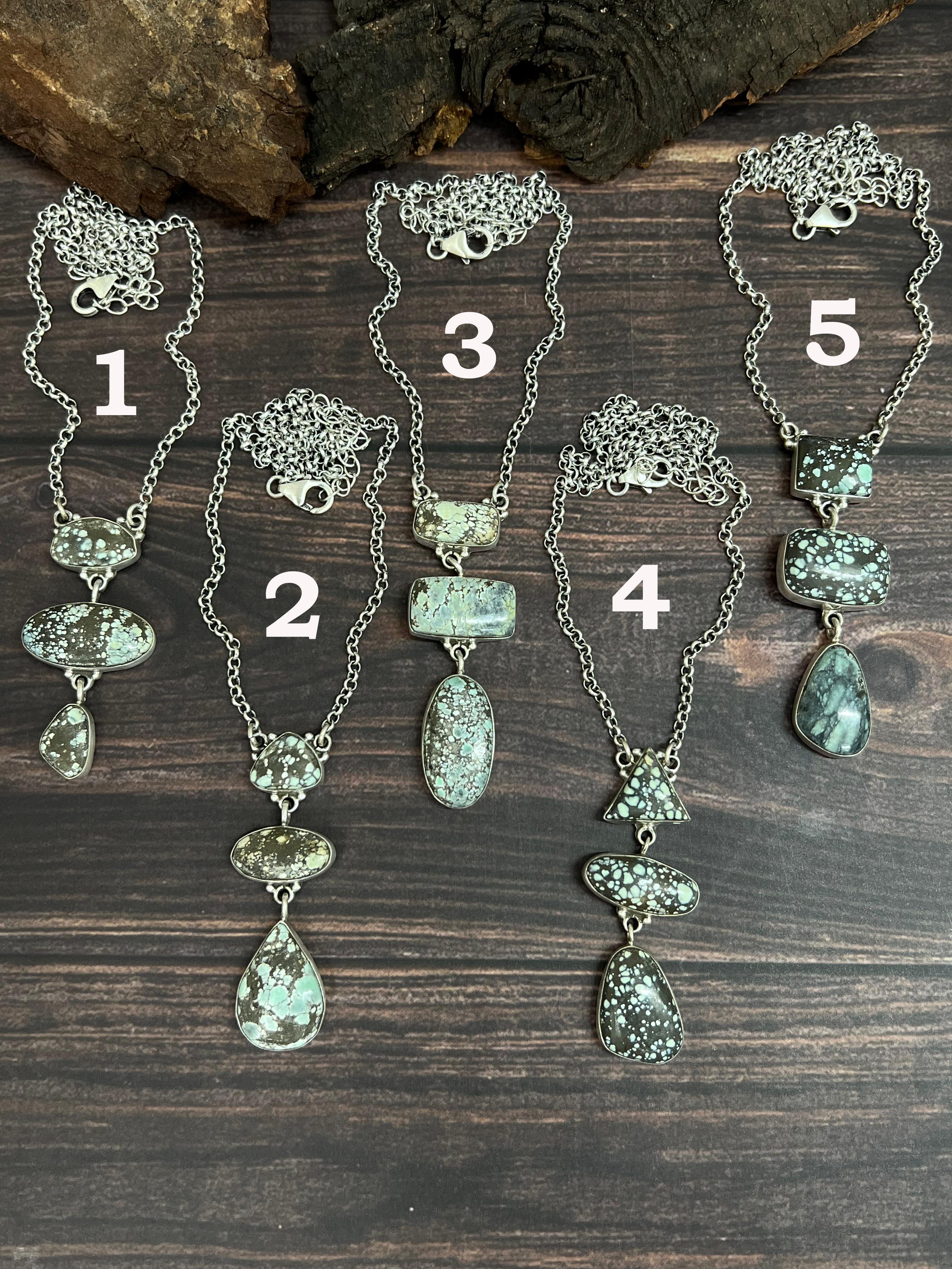 Handmade Sterling Silver Starfox Variscite Necklace Signed Nizhoni