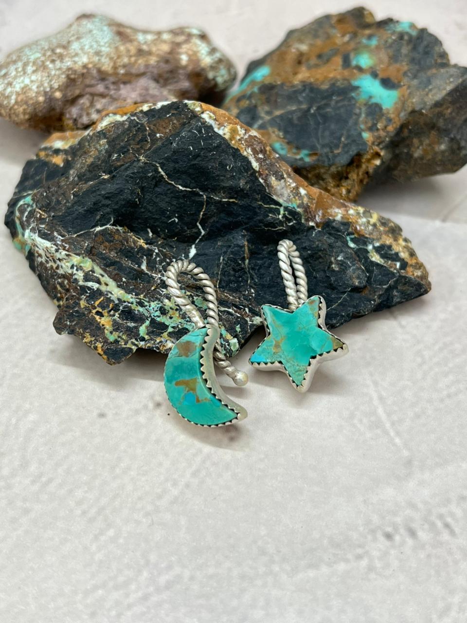 Handmade Sterling Silver Kingman Turquoise Hat Pins "Signed Nizhoni"