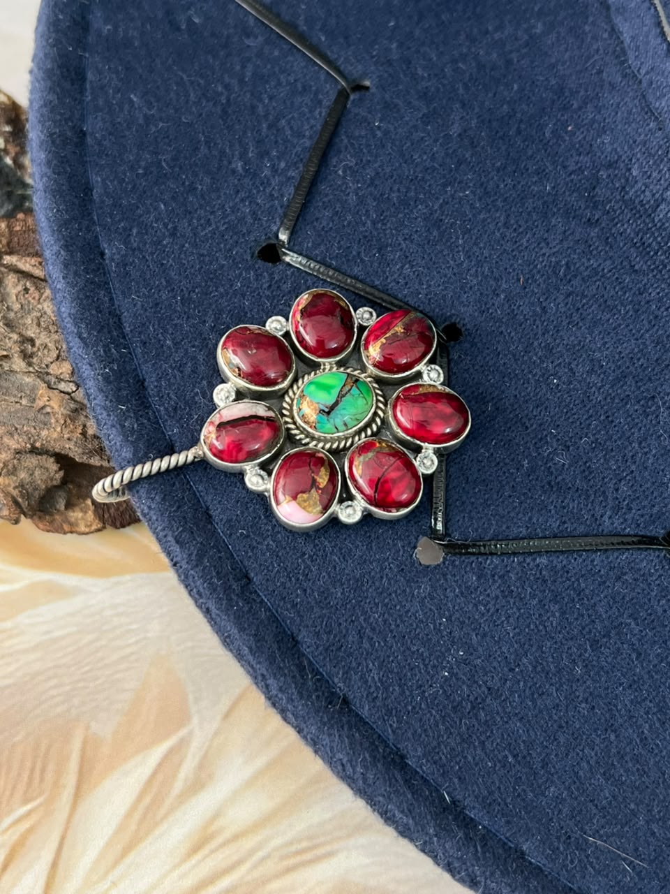 Handmade Sterling Silver Christmas Dahlia Collection: Hat Pin Signed Nizhoni