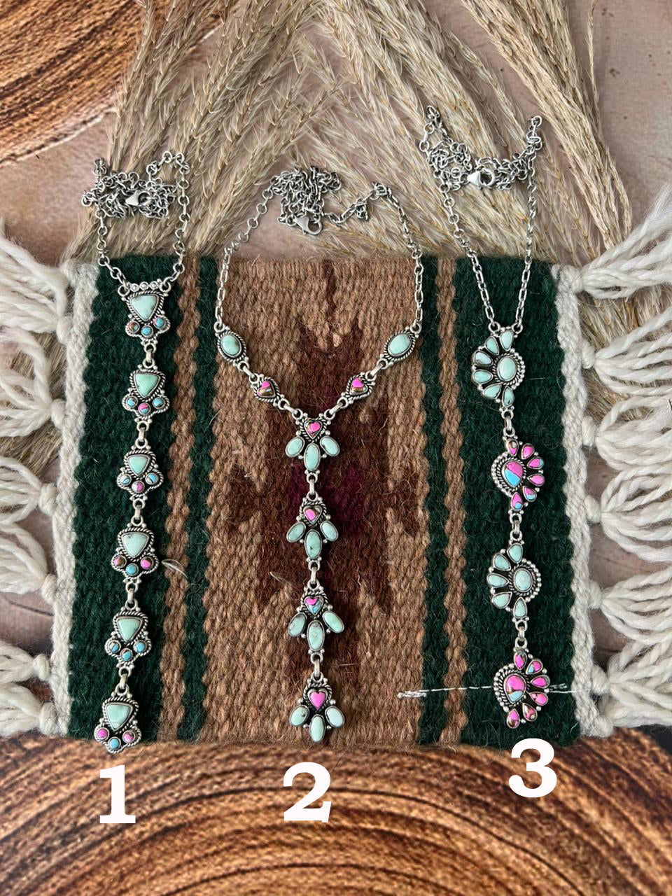 Handmade Sterling Silver Cotton Candy with Paloma Necklace "Signed Nizhoni"