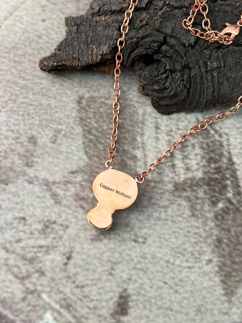 Handmade Hardy Pit Copper Collection: Necklace Signed Nizhoni