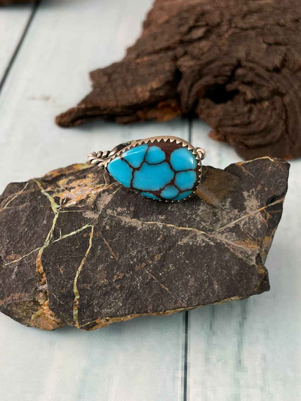 Handmade Sterling Silver Egyptian Turquoise Collection: Hat Pin Signed Nizhoni
