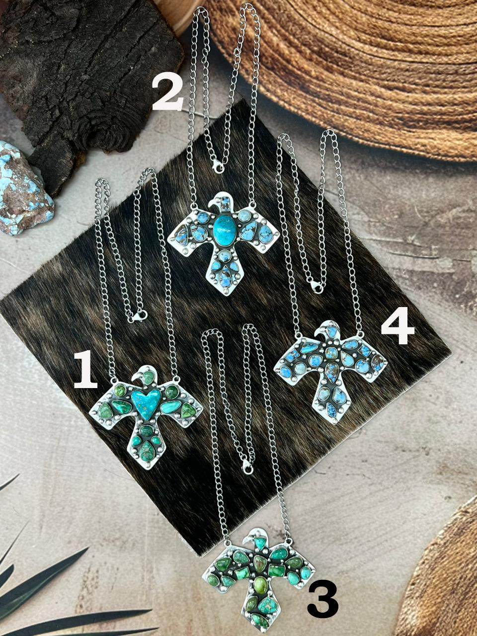 Handmade Sterling Silver Multi Stone Thunder Bird Necklace "Signed Nizhoni"