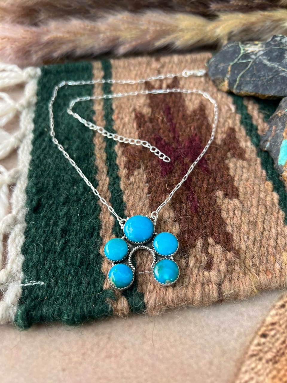 Handmade Sterling Silver Hardy Pit Collection: Naja Necklace Signed Nizhoni