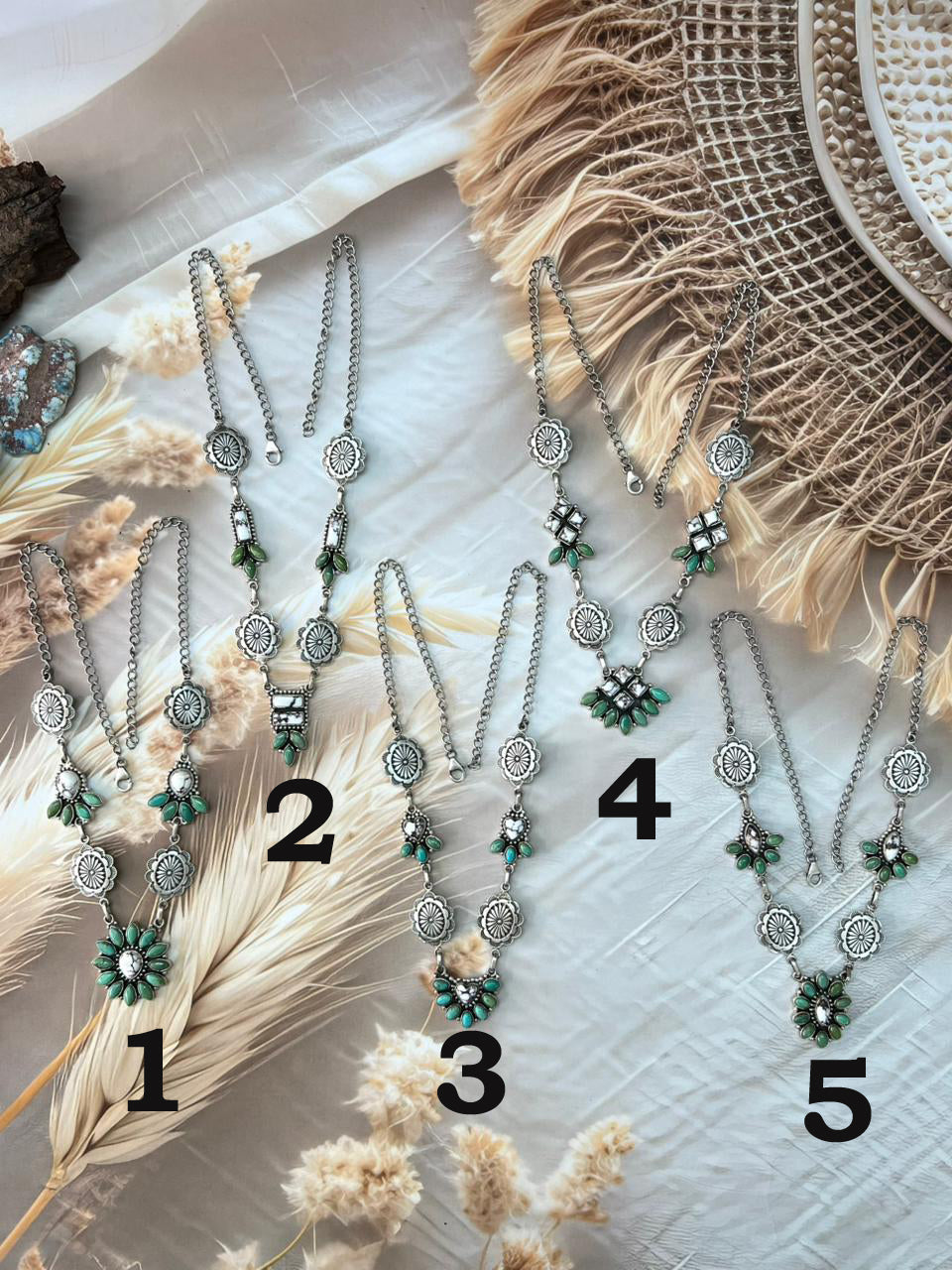 Handmade Sterling Silver Kingman Turquoise with Wild Horse Magnesite Necklace "Signed Nizhoni"