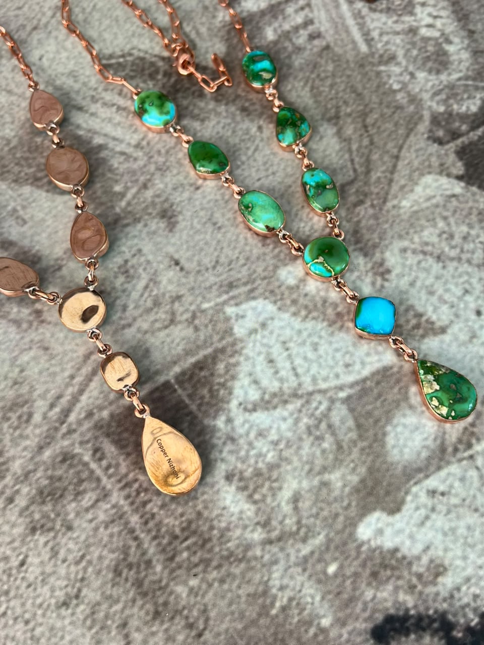 Handmade Sonoran Mountain with Sierra Bella Turquoise Copper Collection: Necklace Signed Nizhoni