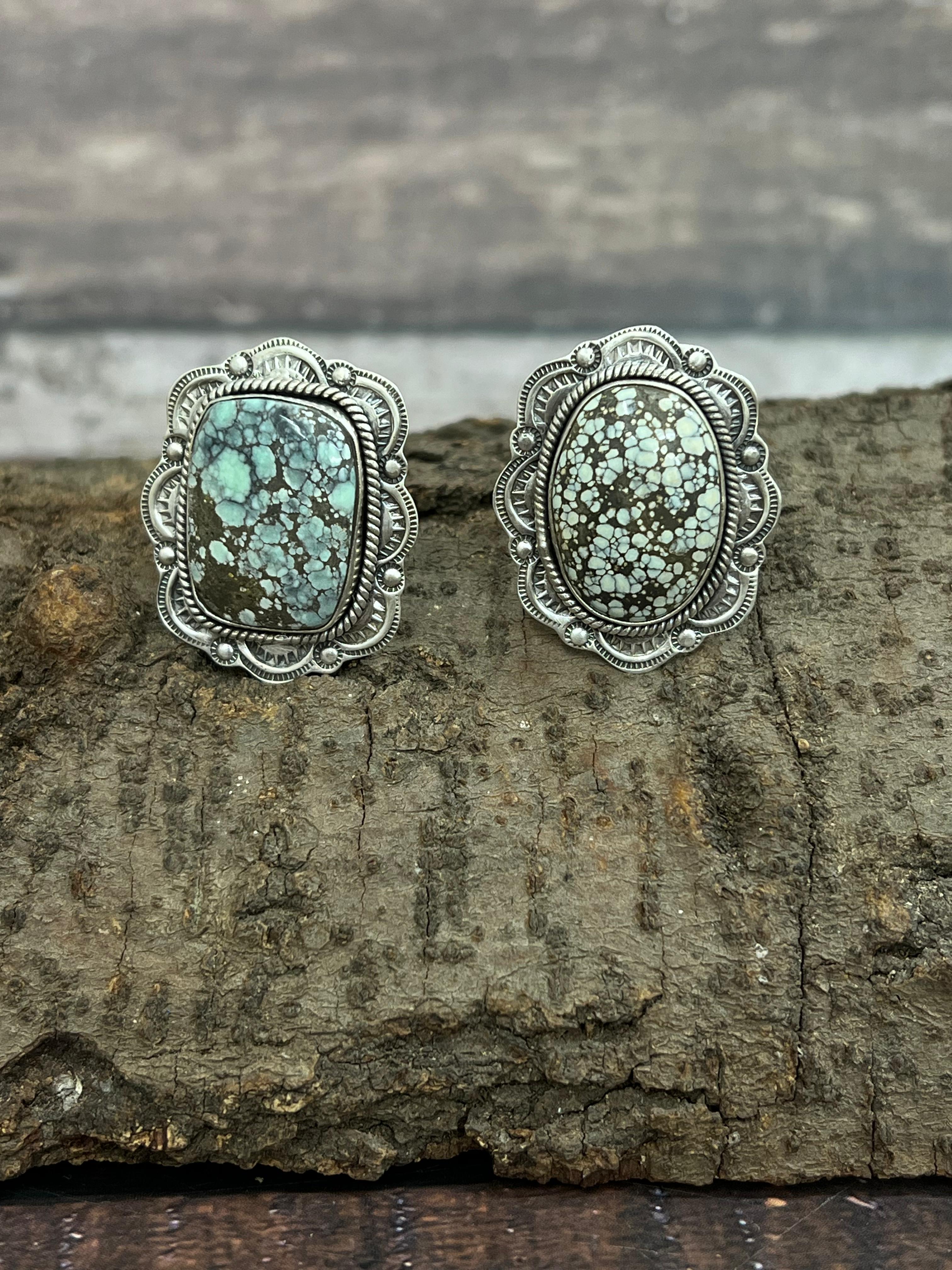 Handmade Sterling Silver Starfox Variscite Adjustable Ring Signed Nizhoni