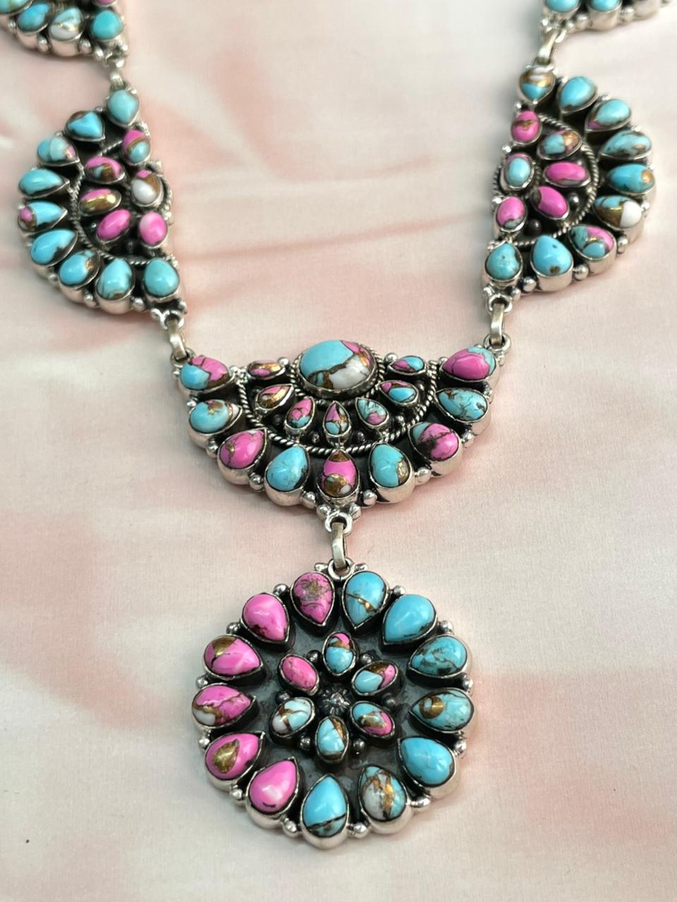 Handmade Sterling Silver Cotton Candy Necklace "Signed Nizhoni"