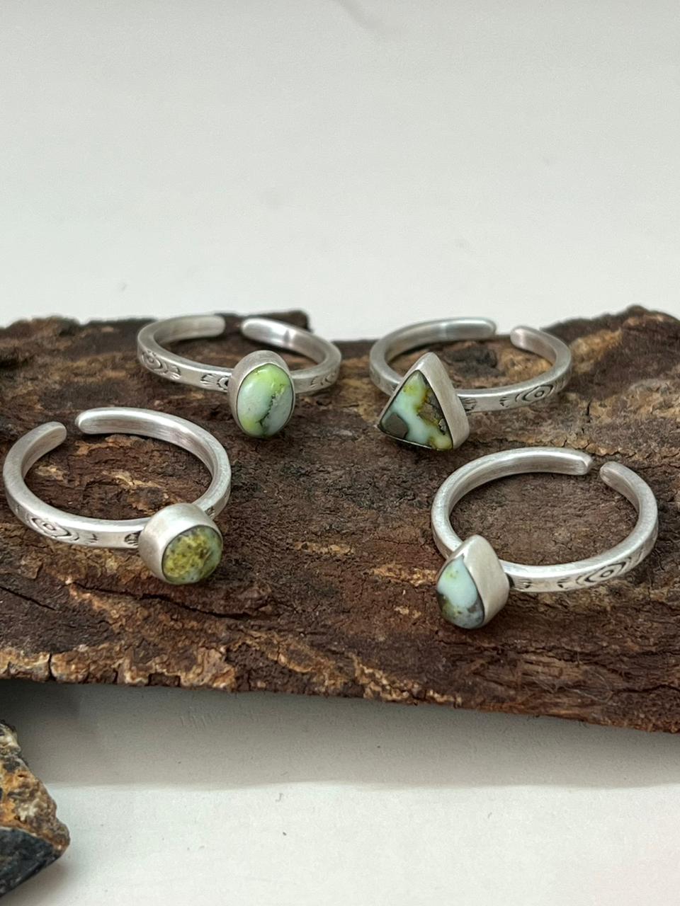 Handmade Sterling Silver Palomino Turquoise Adjustable Ring "Signed Nizhoni"