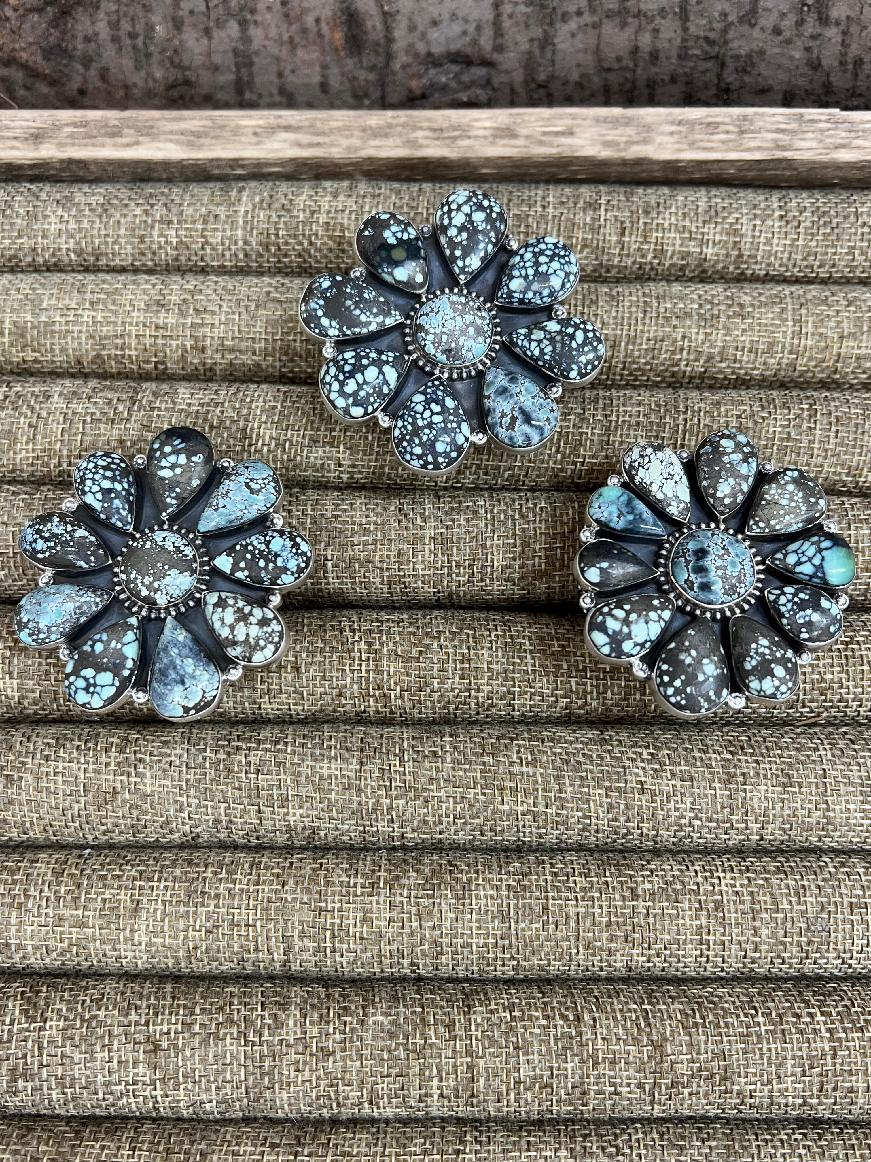 Handmade Sterling Silver Starfox Variscite Adjustable Ring Signed Nizhoni