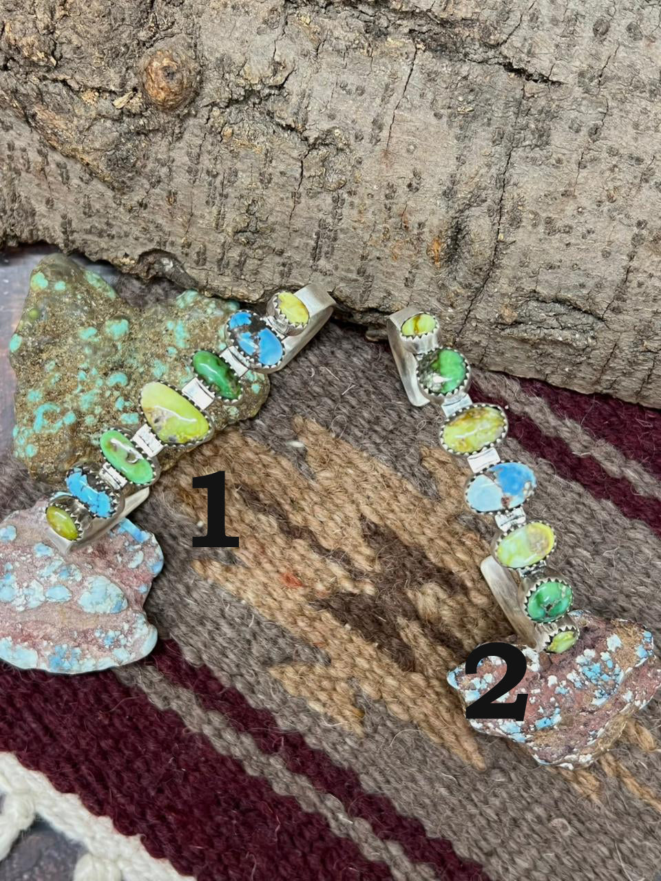 Handmade Sterling Silver Palomino with Golden Hills and Sonoran Turquoise Bracelet "Signed Nizhoni"