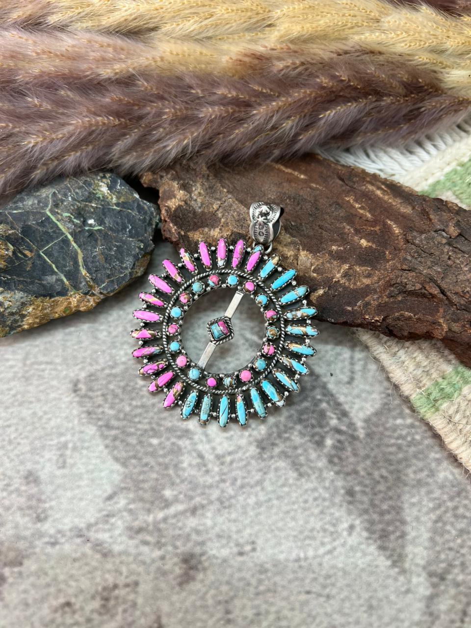 Handmade Sterling Silver Cotton Candy Pendant "Signed Nizhoni"