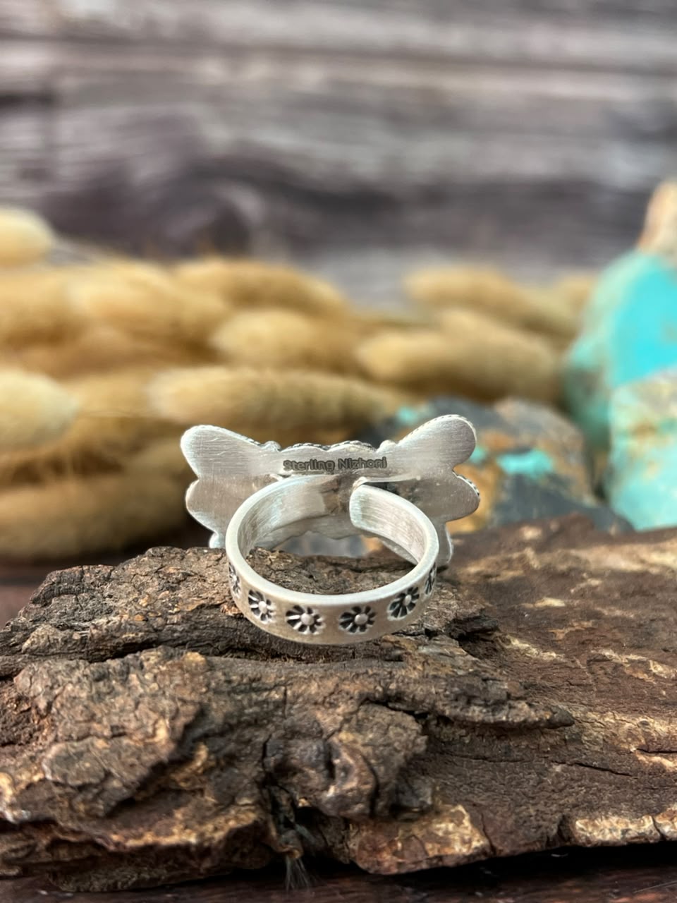 Handmade Sterling Silver Cotton Candy Adjustable Ring Signed Nizhoni (1)