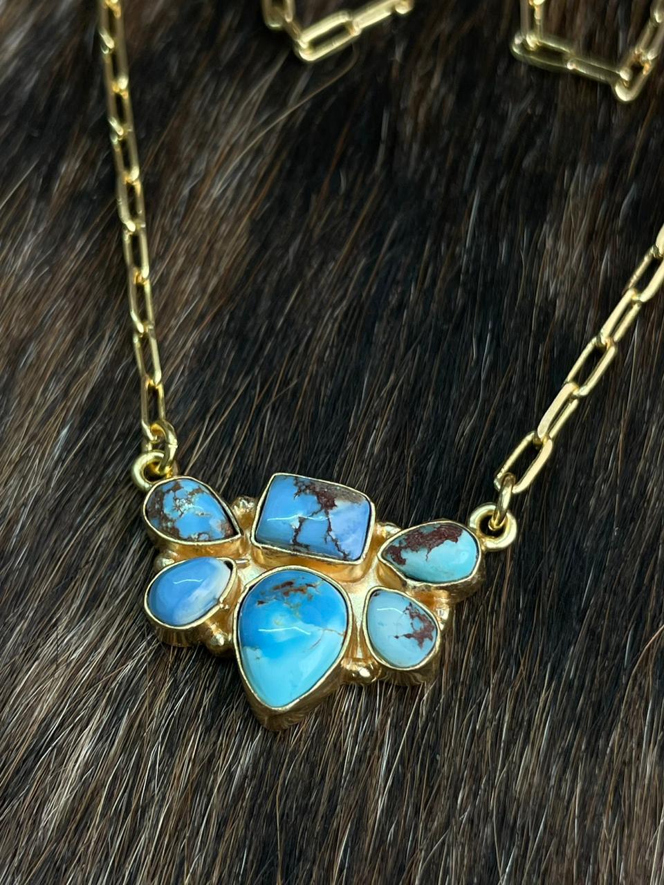 “The Golden Collection” Handmade Natural Golden Hills Turquoise Necklace