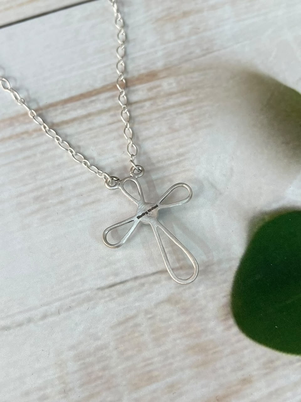 Handmade Sterling Silver Kingman Turquoise Cross Necklace Signed Nizhoni