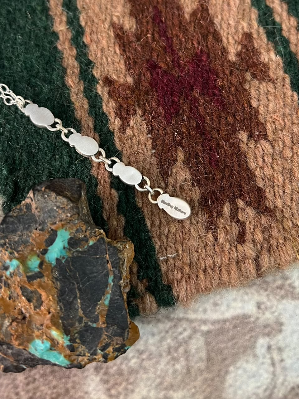 Handmade Sterling Silver Palomino Turquoise Necklace Signed Nizhoni