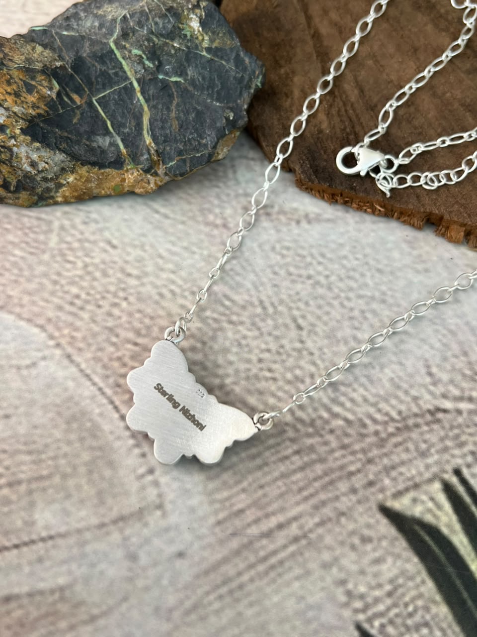Handmade Sterling Silver Cotton Candy Necklace Signed Nizhoni