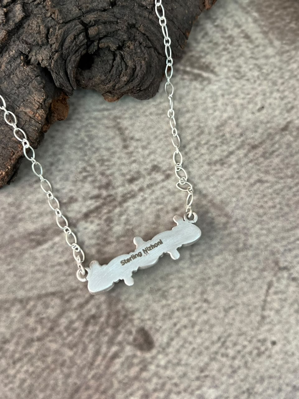 Handmade Sterling Silver Cotton Candy Necklace Signed Nizhoni